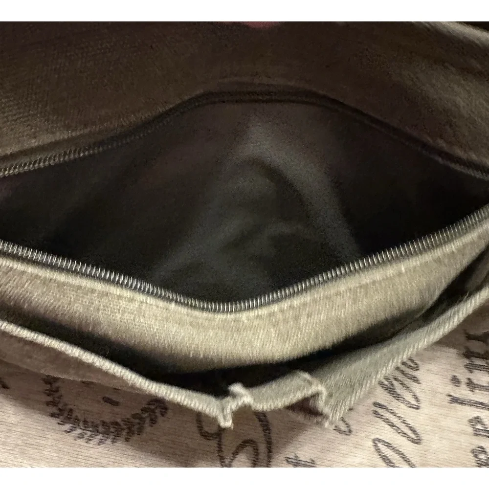 Sovrano Olive Canvas Messenger Bag Crossbody - Qdoba Logo'd
